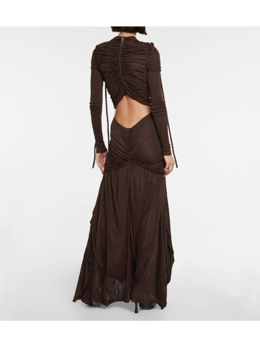 R-116. Proenza Schouler Cut Out Ruched Jersey Maxi Dress